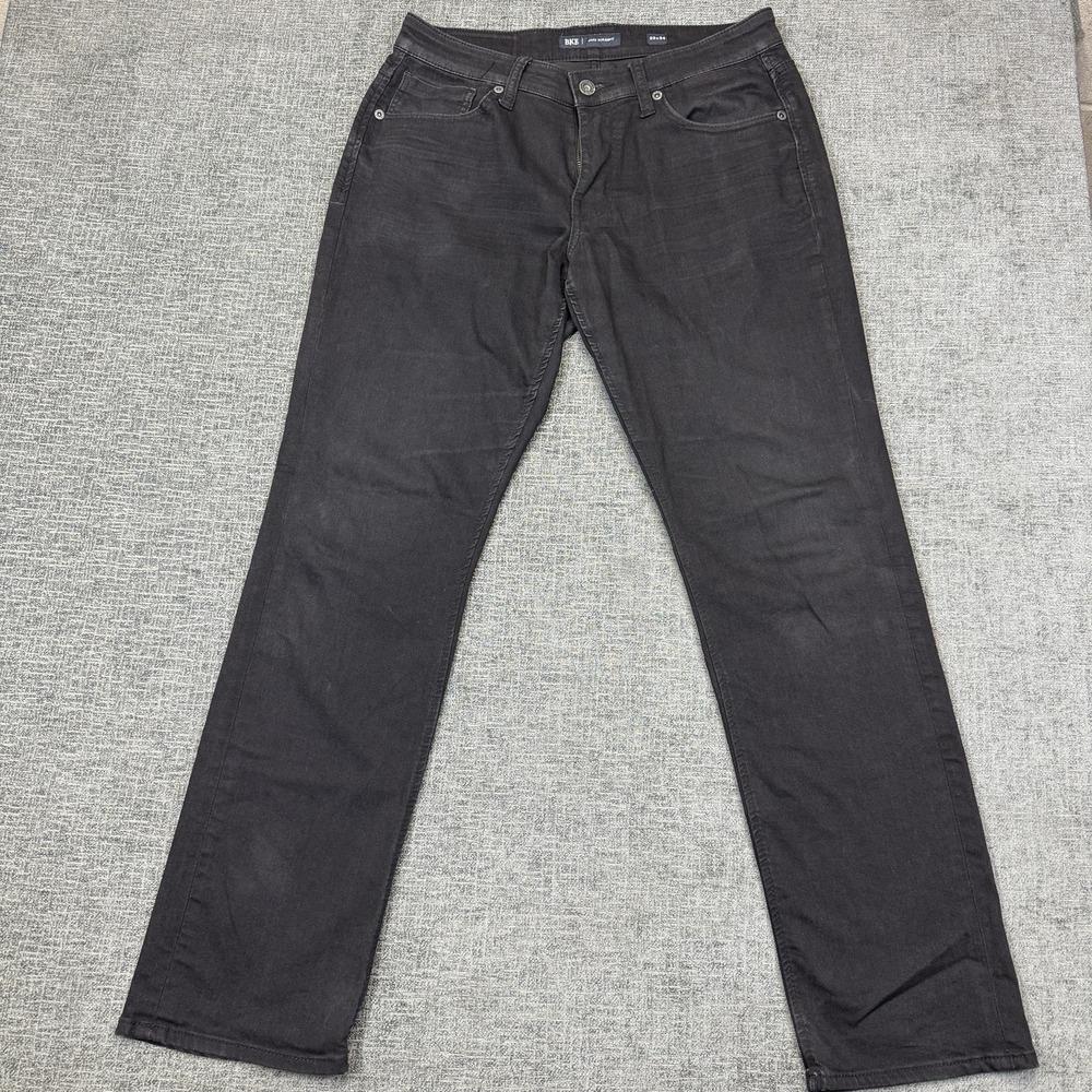 Buckle BKE Jake Straight Jeans Mens 33x34 Black Denim Stretch Rock Grunge - Picture 2 of 10